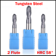 R0.5 R0.75 R1 R1.25 R1.5 HRC58 2 Flute Tungsten Solid Carbide CNC Router Bit R Cutting Tool Milling Cutter Ball Nose End Mill 2024 - buy cheap