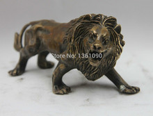 xd 00535 3 Chinese Refined Copper Bronze Fengshui animal Ferocious Lion Beast Statue 2024 - buy cheap