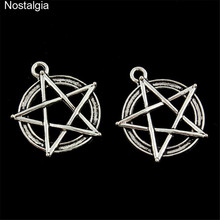 Nostalgia 10Pcs Wicca Fashion Pentagram Ouija Supernatural Pentacle Amulet Talisman Pendant Jewelry Wiccan Charms 25*25MM 2024 - buy cheap