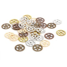 50pcs/lot Mixed Vintage Plated Steampunk Alloy Metal Wheel Gear Charms Pendant For Bracelets Necklace DIY Metal Jewelry Making 2024 - buy cheap