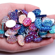 13x18mm 40pcs Resin Beads Oval Shape Many Colors Flatback Rhinestones DIY Scrapbooking Crafts Jewelry Accessories 2024 - buy cheap