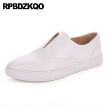 Tênis bico redondo masculino de couro, sapato casual branco de borracha para skate e treinamento, para primavera, confortável, 2021 2024 - compre barato