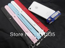 wholesale 50pcs 18mm wide / 21cm length snake skin PU Leather wristband / bracelet with 8mm slide bar for diy charms 2024 - buy cheap