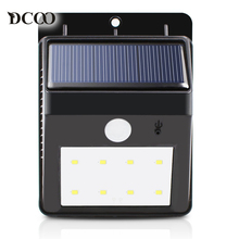 Dcoo Solar Lamps 8 LEDs Bright Security Wireless Motion Sensor Solar Panels Power Outdoor Garden Lights LED Solar Lamp Lights 2024 - buy cheap
