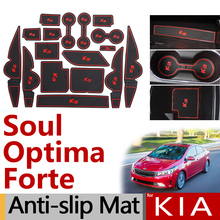 Anti-Slip Rubber Gate Slot Cup Mat for KIA Forte K3 YD Soul AM Optima TF JF Accessories Stickers 2010 2013 2015 2016 2017 2018 2024 - buy cheap