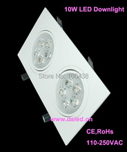 Free shipping by DHL !! Square size,High power 10W LED downlight,LED recessed light,DS-CSL-79-10W,10*1W,110-250V 2024 - buy cheap