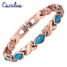 Escalus Women Blue Semi-Precious Bracelet Stones Copper Plating Magnetic Bangle Ladies Jewelry Wristband Charm 2024 - buy cheap