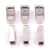 100pcs/lot rj45 connector cat6 shielded network connectors rj45 plug 8p8c terminals for stp ethernet Cable switches modem 2024 - buy cheap