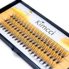 Kimcci profissional 20d vison cílios extensão 60 nós russo 3d volume natural cílios postiços pré-fanned cluster cílios falsos 2024 - compre barato