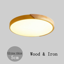 DAR 5cm Ultra Thin Round Ceiling Lamp Fixtures Iron+Wood Modern Bedroom Living Room Home Lighting Lustre Led Lamparas De Techo 2024 - buy cheap