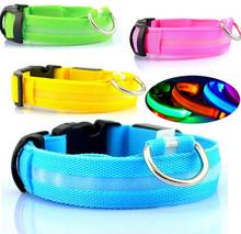 LED Nylon Ribbon Pet Dog Collar Pet Luminous Light-up Flashing Safety Collar For Dog Cat  Electric LED Pets Cat & Dog Collar 2024 - buy cheap