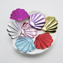 50pcs/lot 4.5*3.8cm Pu Shell Shape Padded appliques for headwear decoration handmade hair accessories 2024 - buy cheap