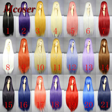 Mcoser 100Cm Long Staight Cosplay Wig Heat Resistant Synthetic Hair Anime Party wigs 2024 - buy cheap