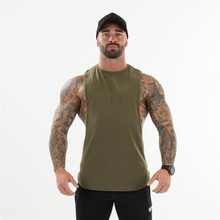 Hestuaf camiseta sem mangas masculina, camisa de algodão para academia, musculação, fitness 2024 - compre barato