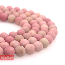 Natural Stone Grade AAA Dull Polish Matte Rhodonite Round Beads 16" Strand 4 6 8 10 12MM Pick Size For Jewelry Making MRB01 2024 - buy cheap