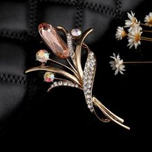 Broche de diamantes de imitación broche broches de flores para mujer broche de cristal Pin aleación clásica accesorios para banquete 2024 - compra barato