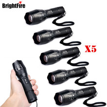 Wholesale 5 Pcs Ultra Bright 5 Mode  XML T6 Zoomable Led Flashlight Waterproof Torch Lights 2024 - buy cheap