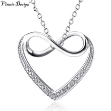 Collar con colgante de corazón infinito para mujer, joyería de moda, regalos de San Valentín, regalo de Navidad 2024 - compra barato