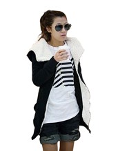 2016 Womens Hoodies Winter Autumn Warm Cotton Coat Zip Up Outerwear Hooded Sweatshirts Sport Suit Casual Long Coat Jacket U2 2024 - buy cheap