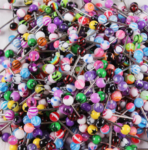 Разноцветные стержни из нержавеющей стали, акриловые шарики, кольца для языка, стержни, ювелирные изделия для пирсинга тела 2024 - купить недорого