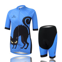 Roupa de ciclismo feminina gato desgastada manga curta roupa de ciclismo camisa para bicicleta ou camisa para ciclismo 2024 - compre barato