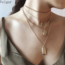 Layered Necklace Virgin Mary Cross Pendants Necklaces for Women 2018 Fashion Jewelry Our Lady Necklace Kettingen Voor Vrouwen 2024 - buy cheap