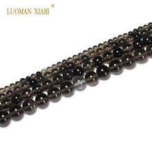 Colgante de obsidiana para fabricación de joyas, pulsera de joyería DIY, collar de 4/6/8/10mm, hebra de 15'' 2024 - compra barato