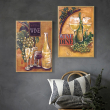 Retro Purple Wine White Wine Canvas Painting Posters And Prints Vintage Wine Wall Art Pictures Kitchen Restaurant Decoration 2024 - buy cheap