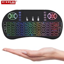 CHYI-miniteclado ergonómico inalámbrico para Ipad, Tablet Air Mouse, 2,4 Ghz, RGB, retroiluminado, portátil, teclado Usb para PC 2024 - compra barato