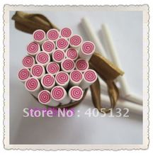 m-01 Free Shipping 100pcs 5mm White&Red Cake Clay Cane Fancy Nail Art Polymer Clay Cane 2024 - buy cheap