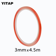 3mm*4.5m Red Liner double side tape VHB Adhesive clear masking tape  two sided tape for Phone Camera Display, Battery, Lens 2024 - buy cheap