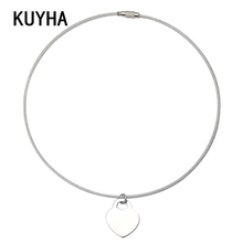 Simple Necklace Tiny Couples Heart Pendant Her & His Love Chain Present for Lover Valentine Stainless Steel Fashion Jewelry 2024 - buy cheap