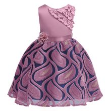 Vestido de princesa de verão para meninas, renda, 2-10 anos, vestidos de princesa, casamento, linha dourada, bordado, flores, formal, vestido de festa de aniversário, menina 2024 - compre barato