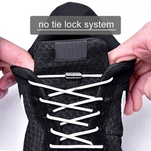 1Pair No Tie Elastic Shoelaces Lock Round Shoe Laces Kids Adult Quick Shoelace Shoe Laces Metal Capsule Lazy Shoelaces N127 2024 - buy cheap