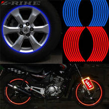 New! 16 Pcs Strips Wheel Stickers And Decals 17" 18" Reflective Rim Tape Bike Motorcycle Car Tape 5 Colors Car Styling Universal 2024 - buy cheap