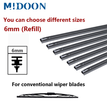 MIDOON Car Vehicle Insert Rubber strip Wiper Blade (Refill) 6mm Soft 14" 16" 17" 18" 19" 20" 21" 22" 24" 26" 28" 1pcs Accessorie 2024 - buy cheap