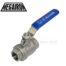 MEGAIRON BSPT 1/2" DN15 Female Stainless Steel SS316 2 Piece Full Port Ball Valve with Vinyl Handle Thread Valves Max 1000psi 2024 - buy cheap