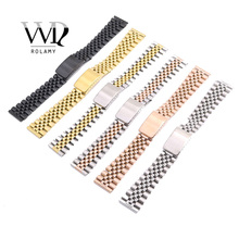 Rolamy Wholesale 20mm Replacement 316L Stainless Steel Wrist Watch Band Strap Bracelet For Omega IWC Tudor Seiko Breitling 2024 - buy cheap