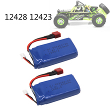 2pcs/set 7.4V 1500mAh Lipo Battery 12423 12428 For Wltoys 12423 12428 Crawler Car Battery 1500 mah 7.4 V Lithium battery 2024 - buy cheap