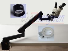 Fyescopo-microscópio com zoom estéreo 3.5x-45x + microscópio com suporte articulado + led 144a 2024 - compre barato