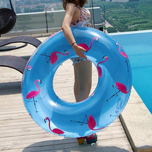 107 см гигантское плавательное кольцо с принтом Фламинго/ананаса для женщин, летние водные игрушки, надувной матрас 2024 - купить недорого