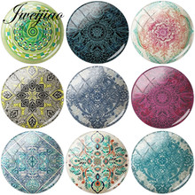 JWEIJIAO Azulejo Portugues Round Flower Graphic DIY Glass Cabochon Dome Pictures DIY Charms Accessories Jewelry Findings 2024 - buy cheap