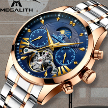 MEGALITH Luxury  Tourbillon Watch Automatic Mechanical Watch Waterproof Luminous Auto Date Week Mechanical Watch Men Sport Clock 2024 - buy cheap