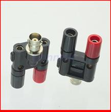 5pcs/lot BNC female jack to two dual Banana jack RF adapter connector 2024 - buy cheap