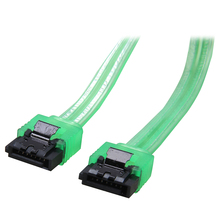 Cable de datos SATA3 Serial ATA de 18 pulgadas, 6 Gb/s, con bloqueo de pestillo para PC, SATA 3,0, SATAIII, 6Gbps, HDD, disco duro/SSD-UV verde 2024 - compra barato