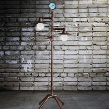 Vintage Creative Iron Water Pipe Floor Lamp Loft Industrial Standing Lamp Hotel Bedroom Study Living Room Light E27 Ming 2024 - buy cheap