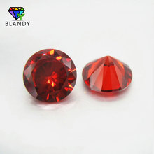 AAAAA Grade 3.0~16mm Loose Garnet Cubic Zirconia Stones Round Brilliant Cut CZ Stone Synthetic Gems For Jewelry 2024 - buy cheap