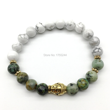 SN1265 New Design Sale On Men`s Buddha Bracelet High Quality Howlite African Tuquoise Bracelet Trendy Design Jewelry 2024 - buy cheap