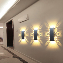 Luminária de parede led, 2w, 6w, luzes, luminária dupla, alumínio, para cima e para baixo, design moderno, para casa, hotel, ktv, iq 2024 - compre barato