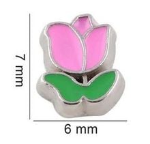 20PCS/lot Pink Rose Flower Alloy Floating Locket Charms Fit For DIY Magnetic Memory Floating Locket 2024 - buy cheap